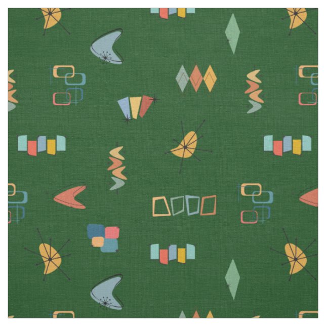 Tissu Moderne de milieu de siècle vert forêt texturé (Échantillon)
