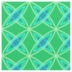 Tissu Moderne du milieu du siècle imprimé atomique - Ver