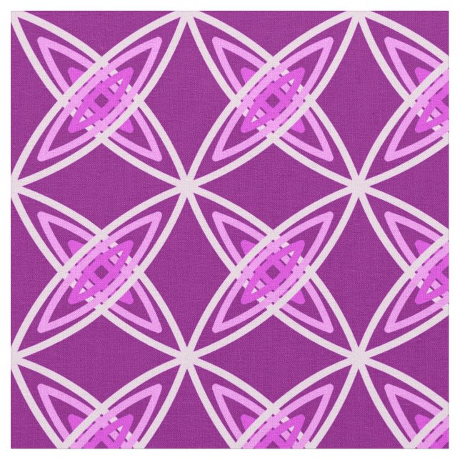 Tissu Moderne du milieu du siècle imprimé atomique - Vio (Fermer)