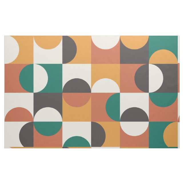 Tissu Moderne du milieu du XXe siècle Demi-cercles vert  (Fat Quarter)