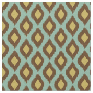 Tissu Moderne jaune bleu d'ikat tribal moderne