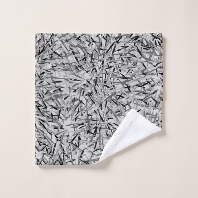 Tissu moderne noir et gris de lavage d'impression (Gant de toilette)