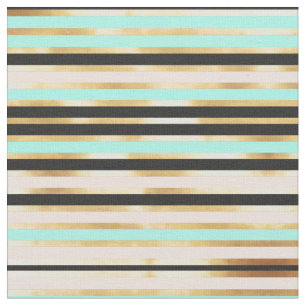 Tissu Moderne Pink Gold Aqua Turquoise Stripes Motif