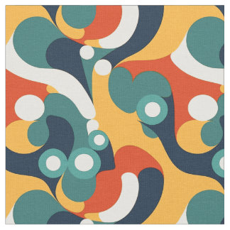 Tissu Moderne Rétro Abstrait