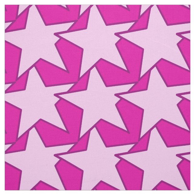 Tissu Moderne Star Géométrique - Fuchsia et rose glace (Échantillon)