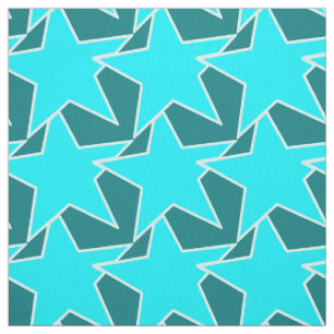 Tissu Moderne Star Géométrique - turquoise et turquoise