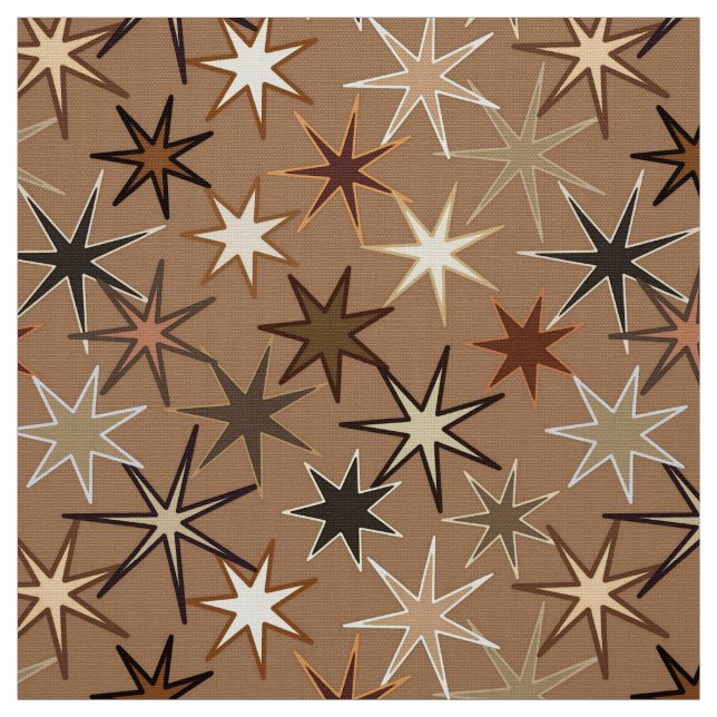 Tissu Moderne Starburst Print, Café Brown et beige (Échantillon)