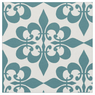 Tissu Moderne tendance élégant Vintage Damask Turquoise