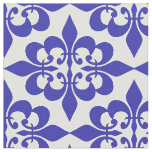 Tissu Moderne tendance élégant Vintage Royal Blue Damask