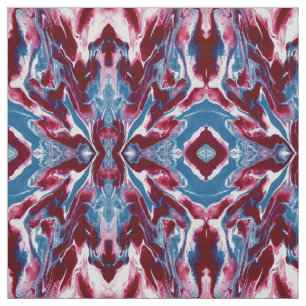 Tissu Moderne tendance motif marbre rouge bleu