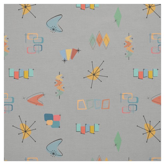Tissu Moderne Texturé Gris du Milieu du Siècle (Échantillon)