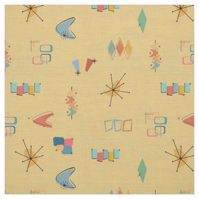 Tissu Moderne Texturé Jaune du Milieu du Siècle (Échantillon)