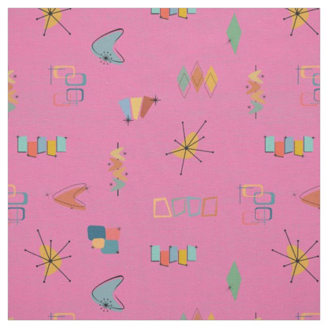 Tissu Moderne Texturé Rose du Milieu du Siècle (Échantillon)