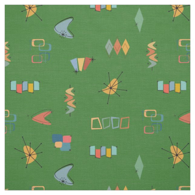 Tissu Moderne Texturé Vert du Milieu du Siècle (Échantillon)