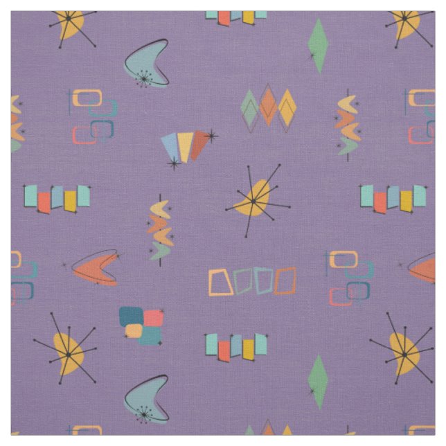 Tissu Moderne Texturé Violet du Milieu du Siècle (Échantillon)
