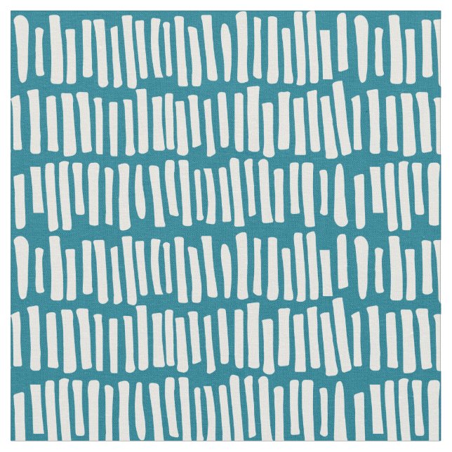 Tissu Moderne Turquoise et Motif de ligne blanche (Fermer)