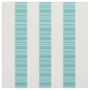 Tissu moderne vertical blanc turquoise de rayures