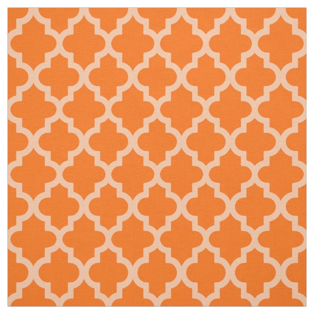 Tissu Modes marocains Quatrefoil de mandarine (Échantillon)