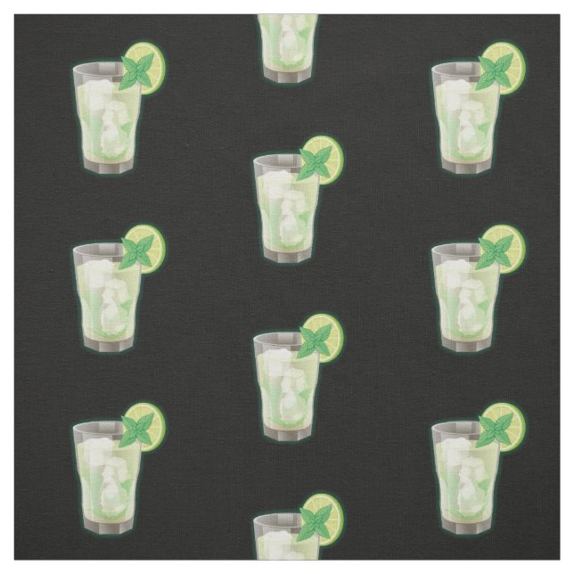 Tissu Mojito Cocktail Motif (Échantillon)