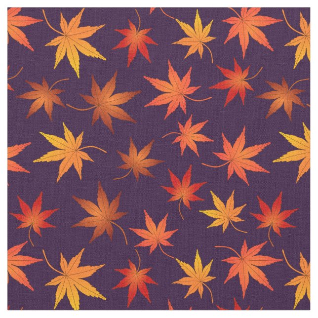 Tissu Momiji Motif - Feuille d'érable japonaise à l'auto (Fermer)