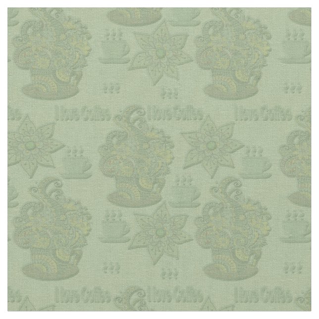 Tissu Mon design Monochrome "I love coffee" (Fermer)