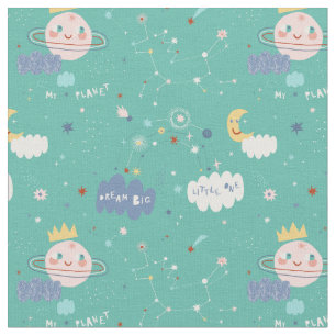Tissu Mon rêve planétaire Gros petit Motif