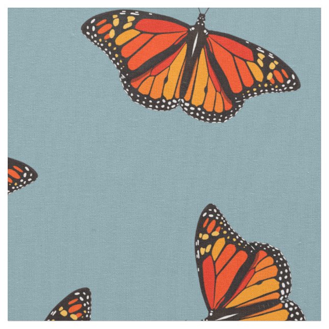 Tissu Monarque papillon motif bleu rétro ou N'IMPORTE QU (Fermer)