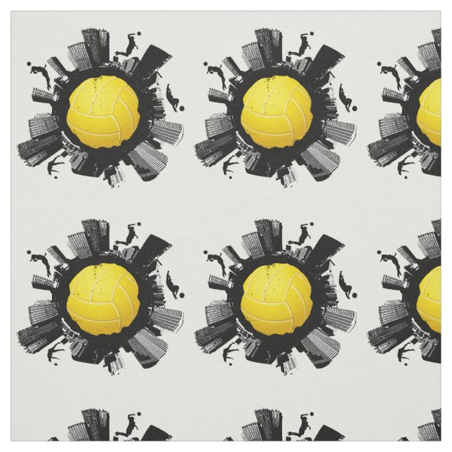 Tissu Monde frais de volleyball (boule jaune) (Échantillon)