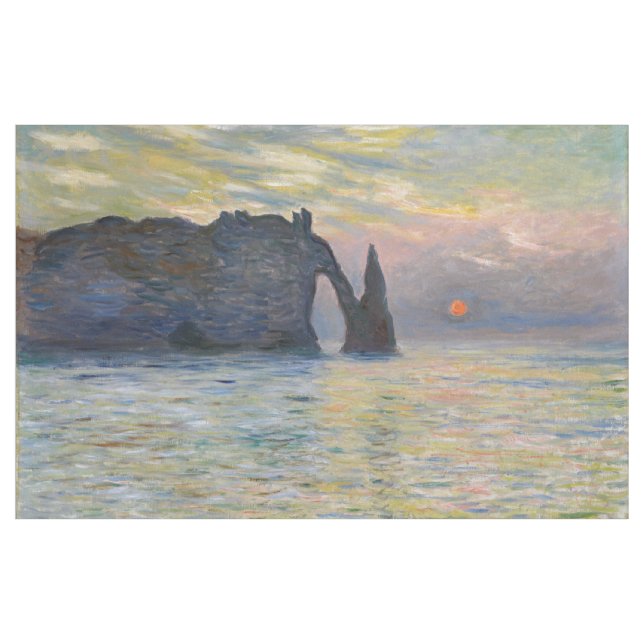 Tissu Monet - Le Manneport, Falaise à Etretat, coucher d (Yard)