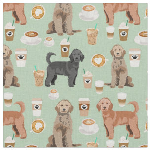 Tissu Monnaie d'amoureux du café Golden Doodle