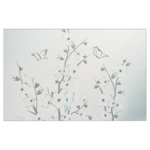 Tissu Monnaie de fleurs de cerisier blanc