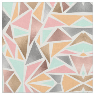 Tissu Monnaie d'or Rose moderne triangles métalliques gé