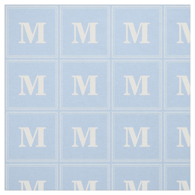 Tissu Monogramme bleu bébé (Échantillon)