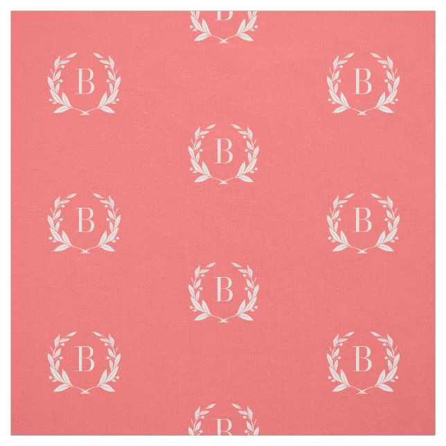 Tissu Monogramme de couronne de corail Laurel (Échantillon)