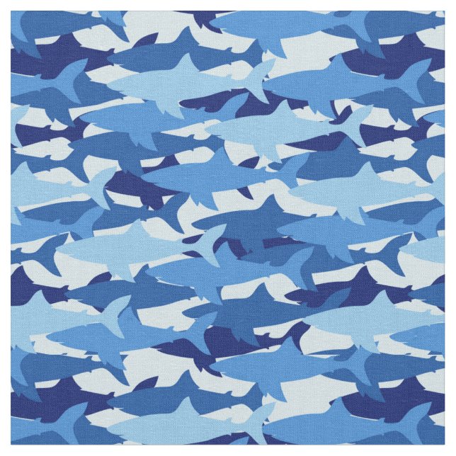 Tissu Monogramme du motif | de requin bleu (Fermer)