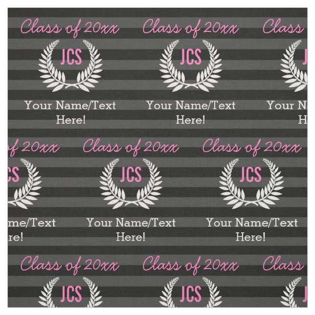 Tissu Monogramme fait sur commande de rose de noir de (Échantillon)