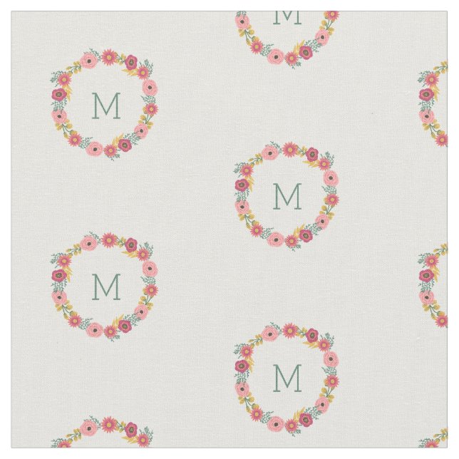 Tissu Monogramme | Floral doux (Fermer)