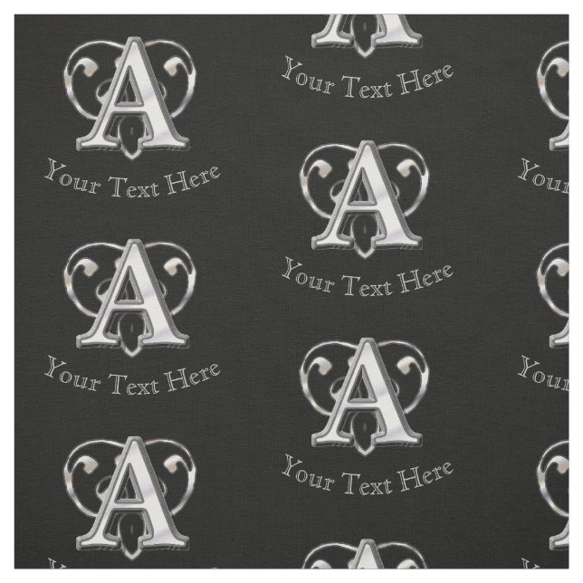 Tissu Monogramme métallique moderne (A) (Échantillon)