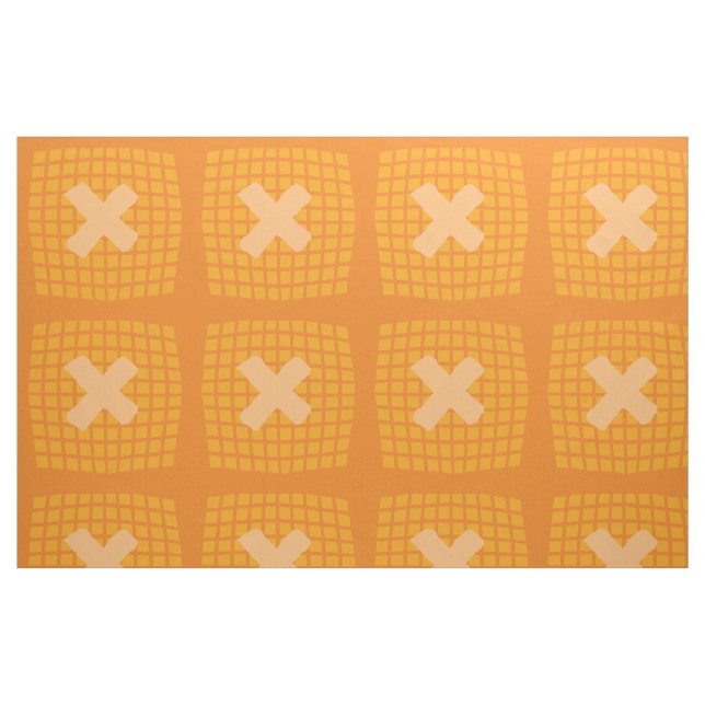Tissu Monogramme orange clair À damiers Motif (Fat Quarter)