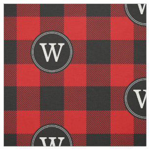 Tissu Monogramme rouge du bûcheron 1IR de plaid de