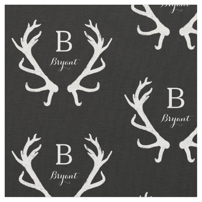 Tissu Monogramme Russe Des Antlers De Cerfs, Choisissez  (Fermer)