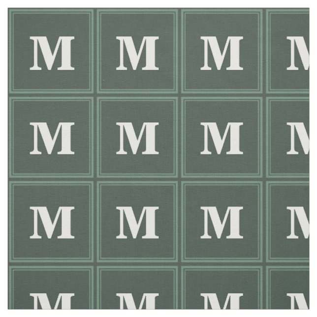 Tissu Monogramme sauge bandes vertes (Échantillon)