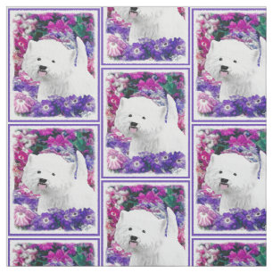 Tissu Montagne Terrier blanc occidentale peignant l'art