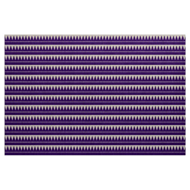 Tissu Montagnes Aztèques - Violet profond sur blanc (Yard)