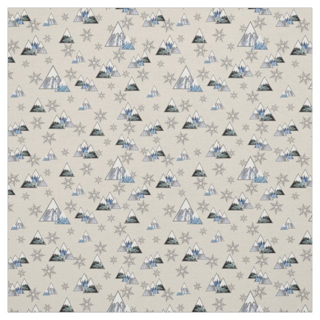 Tissu Montagnes Icy  (Échantillon)