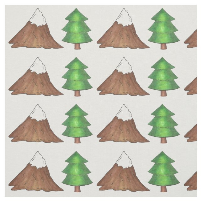 Tissu Montagnes Pine Arbres Camping Escalade Nature (Échantillon)