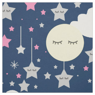 Tissu Moon Star Cloud Baby Girl Nursery