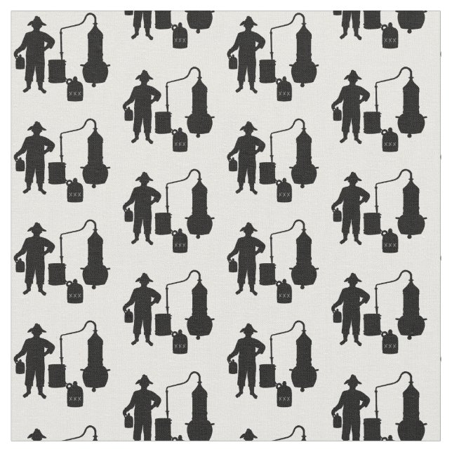 Tissu Moonshiner et silhouette noire (Fermer)