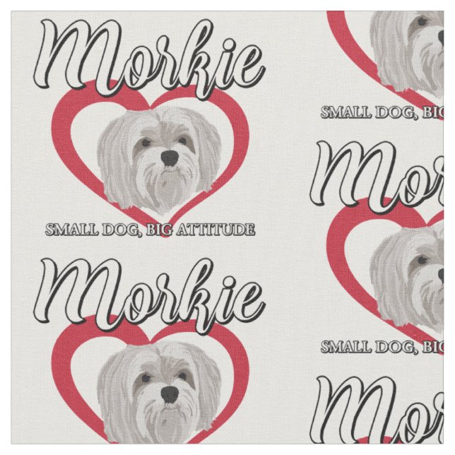 Tissu Morkie - Petit chien, grande attitude - 3 (Fermer)