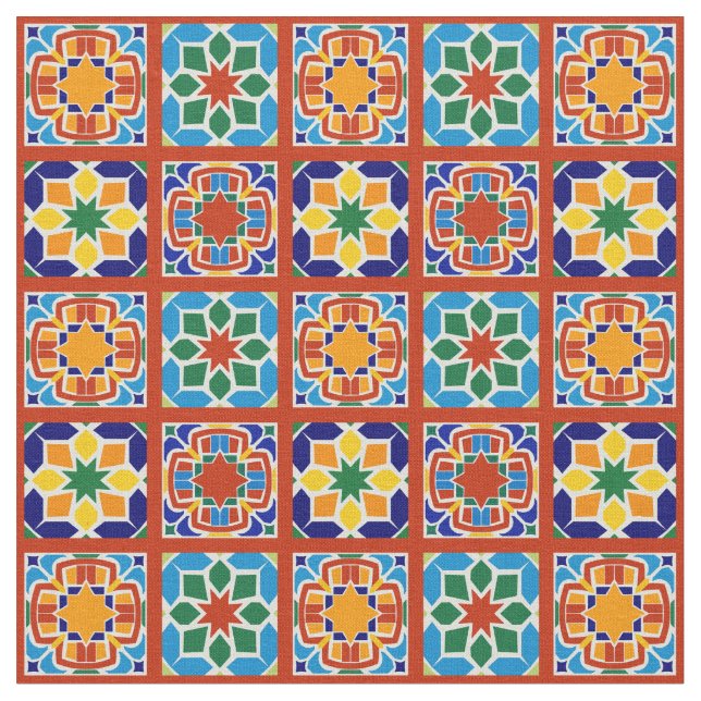Tissu Moroccan Tile Pattern Fabric Quilting Sewing (Fermer)